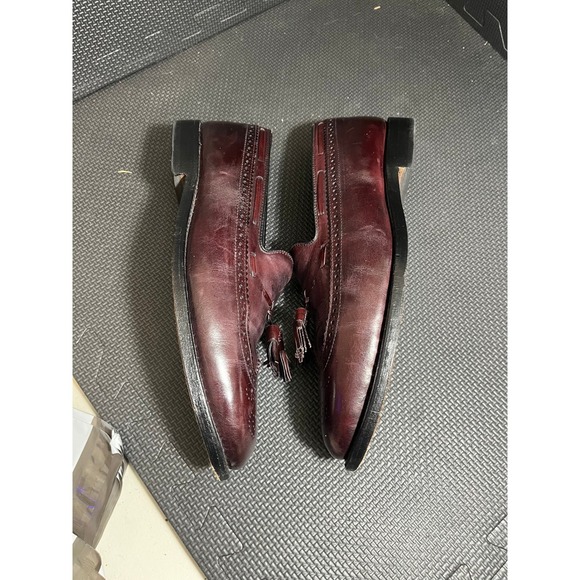 Allen Edmonds Mens‎ Manchester Merlot Leather Wingtip Tassel Loafers Oxblood 9 E main image 4